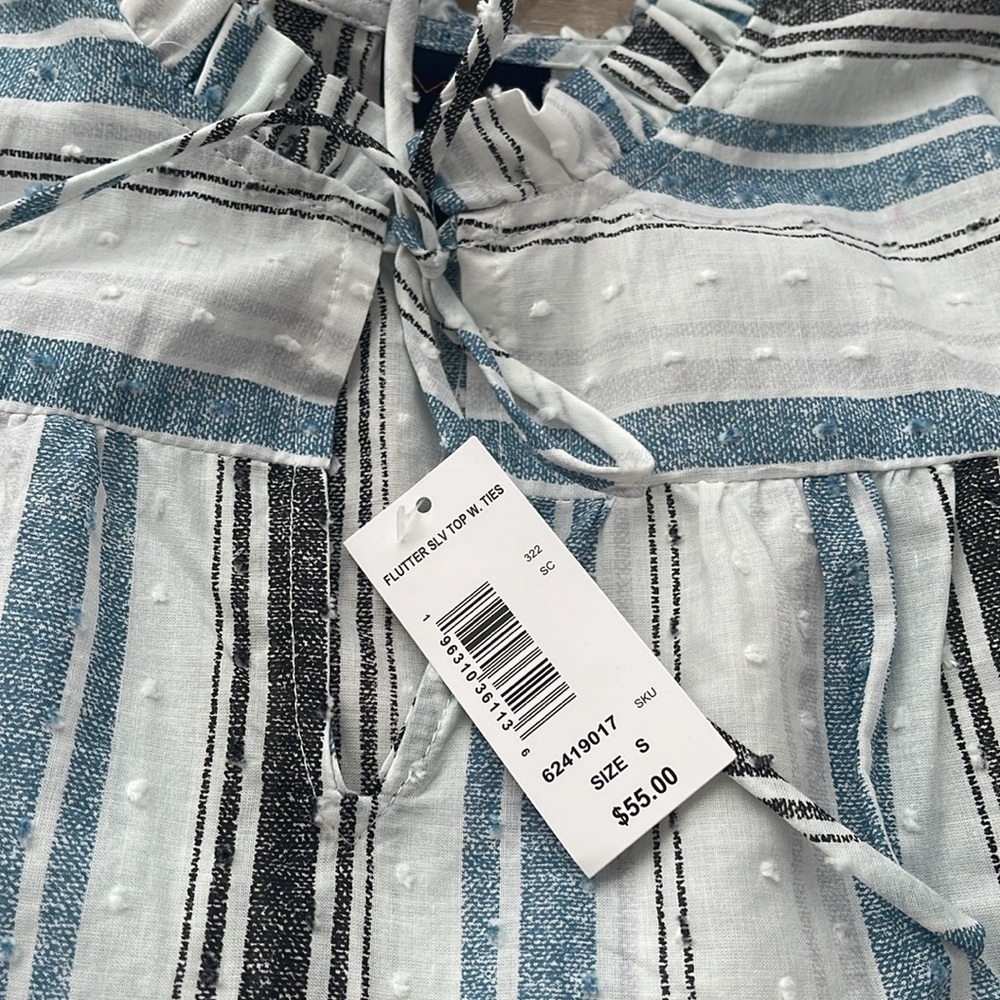 MOD Lusive Stripped Ruffle Top | SIZE S - Picture 6 of 7